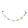 Summer Beach Dyed Synthetic Turquoise Starfish Turtle & Natural Shell & Glass Seed Beaded Necklaces for Women NJEW-JN06503-2