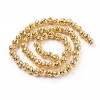 Electroplated Natural Lava Rock Bead Strands X-G-E429-01-4mm-G-2