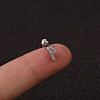 316L Surgical Stainless Steel Micro Pave Clear Cubic Zirconia Cartilage Earrings WG3A850-31-1