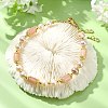 Adjustable Natural Sunstone & Cultured Freshwater Pearls Beads  Slider Bracelets for Women BJEW-JB14030-02-1
