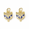 Brass Micro Pave Cubic Zirconia Charms KK-E068-VB029-2-2