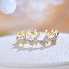 Brass Pave Cubic Zirconia and Enamel Cuff Rings FS-WGD0ACD-04-1
