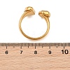 304 Stainless Steel Cubic Zirconia Cuff Open Ring for Women CU-CBACD1D-01G-01-3
