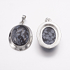 Natural Snowflake Obsidian Pendants G-K252-A06-1