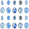 40Pcs 2 Styles Floral Theme Ornaments Glass Oval Flatback Cabochons GGLA-FS0001-10-3