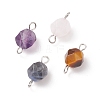 Faceted Natural Mixed Stone Connector Charms PALLOY-JF01693-1