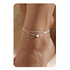 201 Stainless Steel Heart with Initial Charm Double Layer Anklets for Women FS-WG0EC0A-12-1