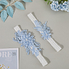 3D Flower Polyester Lace Elastic Bridal Garters AJEW-WH0470-03B-3