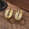 Brass Micro Pave Cubic Zirconia Huggie Hoop Earring EJEW-N011-03G-2