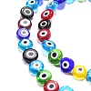 Handmade Evil Eye Lampwork Flat Round Bead Strands LAMP-L058-10mm-M-3