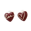 Brass Enamel Stud Earrings EJEW-P301-13G-4