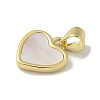 Brass Pave Shell Heart Charms KK-M300-18G-2