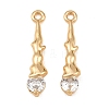 Brass Micro Pave Clear Cubic Zirconia Pendants CU-CBA804C-18G-1