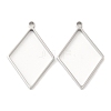 Non-Tarnish 304 Stainless Steel Open Back Bezel Rhombus Pendants LS-STAS-Z040-02B-P-1
