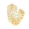 Brass Micro Pave Cubic Zirconia Cuff Open Rings for Women RJEW-F211-01G-4