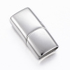 Tarnish Resistant Smooth 304 Stainless Steel Magnetic Clasps with Glue-in Ends STAS-H402-29P-1