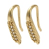 Rack Plating Brass Micro Pave Clear Cubic Zirconia Earring Hooks KK-A231-11G-1