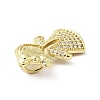 Rack Plating Brass Micro Pave Clear Cubic Zirconia Pendants ZIRC-I059-08G-3