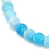 Natural Weathered Agate(Dyed) Round Beaded Stretch Bracelet BJEW-JB08363-03-5