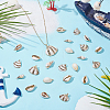 24Pcs 6 Styles Electroplated Natural Mixed Shell Pendants SSHEL-ME0001-03-4