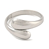 Non-Tarnish 304 Stainless Steel Plain Cuff Ring RJEW-C067-01P-2