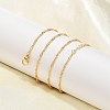 Brass Singapore Chain Necklaces for Women NJEW-Q020-01G-4