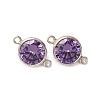 925 Streling Silver Pave Cubic Zirconia Birthstone Connector Charms STER-NH0001-80P-11-1
