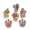 6-Petal Brass Micro Pave Clear Cubic Zirconia Bead Caps ZIRC-G153-26-1