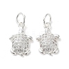Rack Plating Brass Micro Pave Cubic Zirconia Pendants ZIRC-G168-47S-3