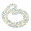 Half Electroplate Baking Paint Glass Beads Strands EGLA-K061-11A-AB01-2