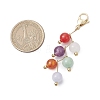 Round Natural Amethyst & Quartz & Malaysia Jade & Carnelian & White Jade Pendant Decorations HJEW-JM02693-02-3