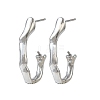 Brass Stud Earring Settings for Half Drilled Beads KK-CBAF05D-01P-1