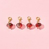 4Pcs Handmade Lampwork Strawberry Pendant Decorations HJEW-FS00041-02-8