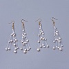 Pearl Tassel Earrings EJEW-L218-21G-1