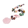 Natural & Synthetic Mixed Stone Flower Pendant Necklaces NJEW-N064-08A-2