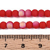Frosted Opaque Glass Beads Strands GLAA-T032-P4mm-MBB04-4