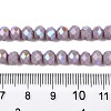 Electroplate Opaque Solid Color Glass Beads Strands EGLA-A044-P6mm-L13-4