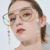 3Pcs Iron & Resin Heart Eyeglasses Chains AJEW-CN0007-83-6
