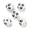 Printed Wood European Beads WOOD-G022-09K-1