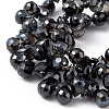 Transparent Electroplate Glass Beads Strands EGLA-F152-HP01-3
