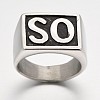 Personalized Retro Men's 316 Stainless Steel Wide Band Finger Rings RJEW-J066-28-23mm-2