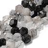Natural Tourmalinated Quartz/Black Rutilated Quartz Beads Strands G-Z119-A15-03-2