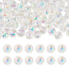 80Pcs Half Rainbow Plated Glass Beads EGLA-TA0013-04A-2
