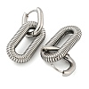 Non-Tarnish Grooved Oval 304 Stainless Steel Huggie Hoop Dangle Earrings for Women EJEW-G392-01P-2