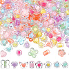 240Pcs 8 Styles Transparent Plastic Beads KY-BM0001-05-1