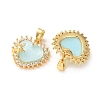Brass Micro Pave Clear Cubic Zirconia Pendants KK-A304-26G-03-3
