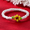 Bohemian Style Daisy Glass Seed Beaded Stretch Rings for Women DC7593-1