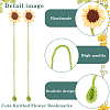 4Pcs Woolen Yarn Crochet Plant Bookmarks AJEW-CP0007-93-6