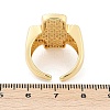 Brass Micro Pave Clear Cubic Zirconia Open Cuff Rings for Women RJEW-R011-03G-01-5