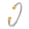 304 Stainless Steel Cuff Bangles BJEW-P310-17GP-4